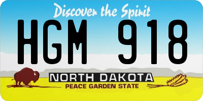 ND license plate HGM918