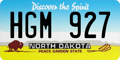ND license plate HGM927