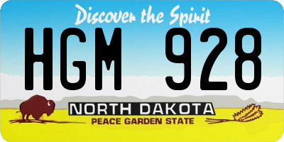 ND license plate HGM928