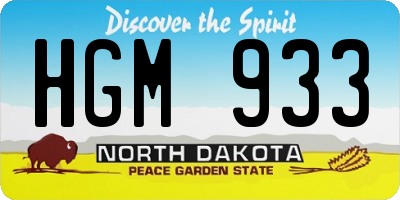 ND license plate HGM933