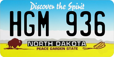 ND license plate HGM936