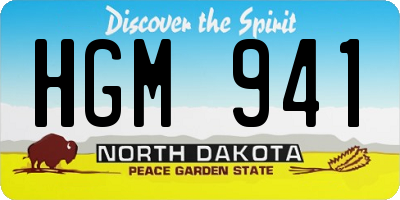 ND license plate HGM941