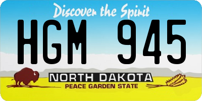ND license plate HGM945
