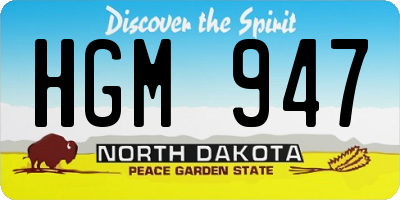 ND license plate HGM947