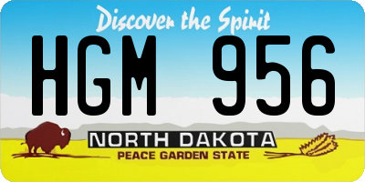 ND license plate HGM956