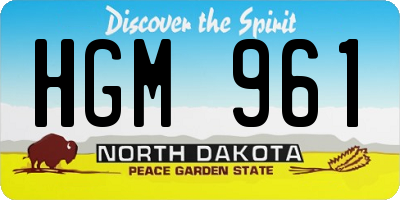 ND license plate HGM961