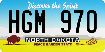 ND license plate HGM970