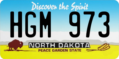 ND license plate HGM973
