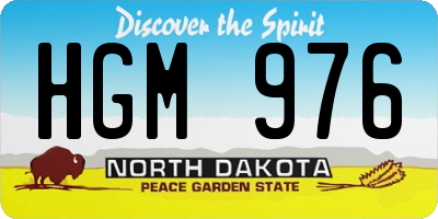 ND license plate HGM976