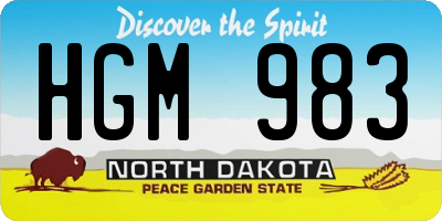 ND license plate HGM983