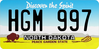 ND license plate HGM997