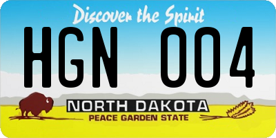 ND license plate HGN004