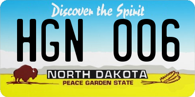 ND license plate HGN006