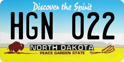 ND license plate HGN022