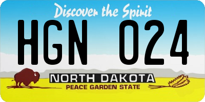 ND license plate HGN024