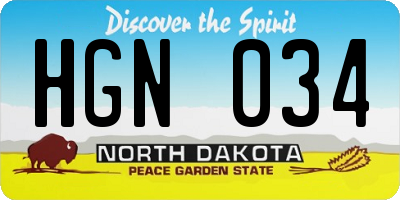 ND license plate HGN034