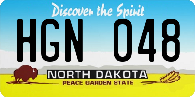 ND license plate HGN048