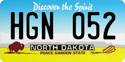 ND license plate HGN052