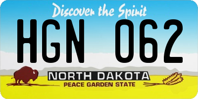 ND license plate HGN062