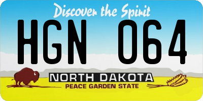 ND license plate HGN064