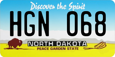 ND license plate HGN068