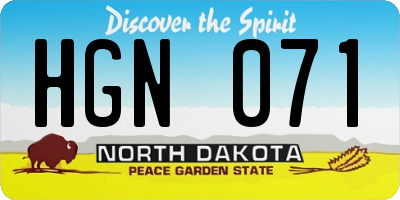 ND license plate HGN071