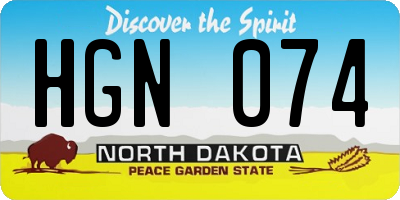 ND license plate HGN074