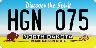 ND license plate HGN075