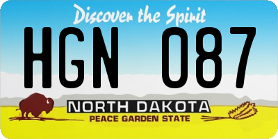 ND license plate HGN087