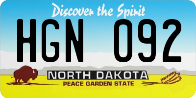 ND license plate HGN092