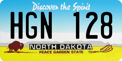 ND license plate HGN128