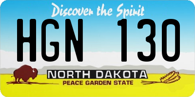ND license plate HGN130