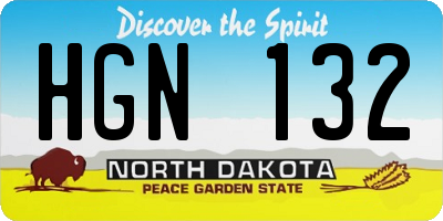 ND license plate HGN132
