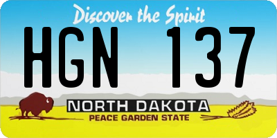 ND license plate HGN137