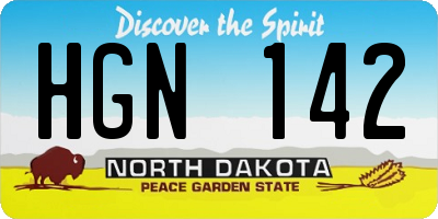 ND license plate HGN142