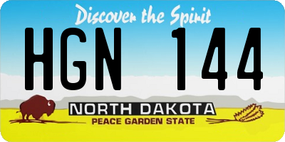 ND license plate HGN144