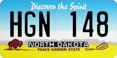 ND license plate HGN148