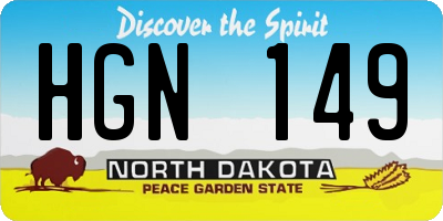 ND license plate HGN149