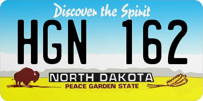 ND license plate HGN162