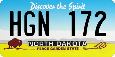 ND license plate HGN172
