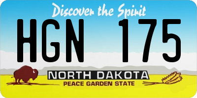 ND license plate HGN175