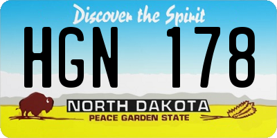 ND license plate HGN178