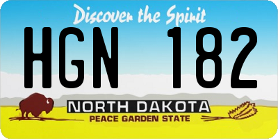 ND license plate HGN182