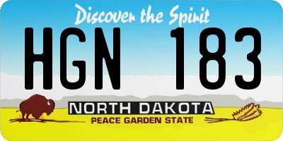 ND license plate HGN183