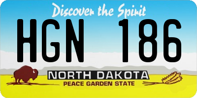 ND license plate HGN186