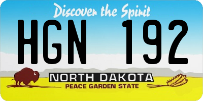 ND license plate HGN192