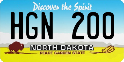 ND license plate HGN200
