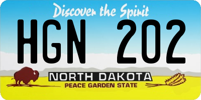 ND license plate HGN202