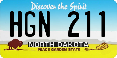 ND license plate HGN211
