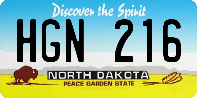 ND license plate HGN216